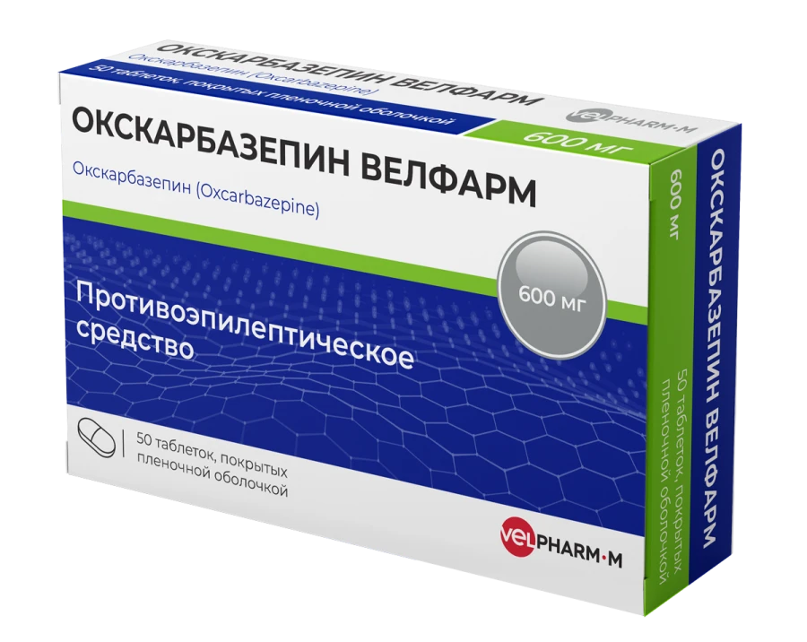 Oxcarbazepine VELFARM 600 mg film-coated tablets