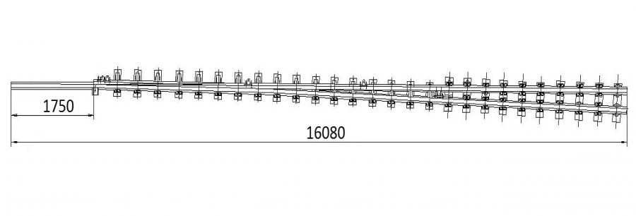 Sideway frame rail with shank of the project 2901.02.000