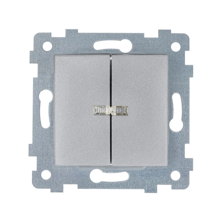 "MARIA" Switch mechanism of two-key switch with light-ind. C510-440 "aluminium"