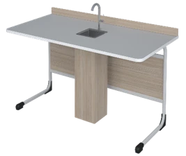 Double chemistry pupil's table with plumbing AGAT 01.09.01