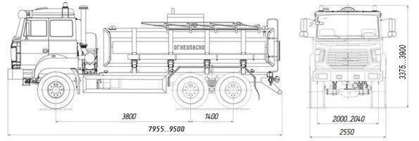 ATZ 4680L3-11 fuel tanker on URAL 4320-4551-79, 4320-4551-81, 4320-4551-83 chassis