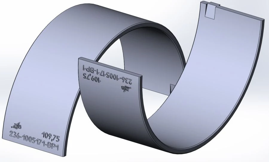 DZV.236-1005171-VR1 Crankshaft bearing lower insert