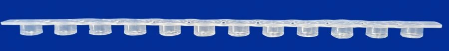 Non-sterile polymeric tube for in vitro diagnostics according to TU 32.50.50-021-54287340-2022: Tube 7 flat in a strip of 12 pie