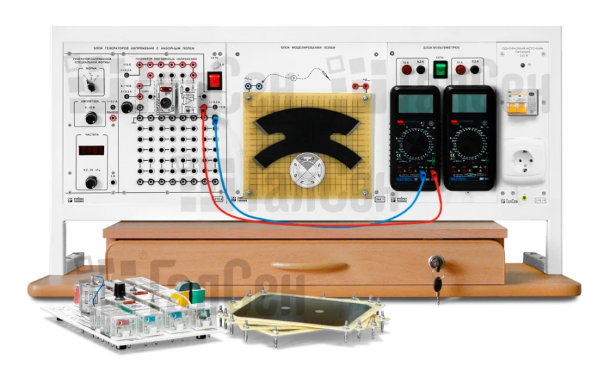 Set of modular educational laboratory equipment "Electricity and Magnetism - Physics" (desktop version, manual version) 333683:S