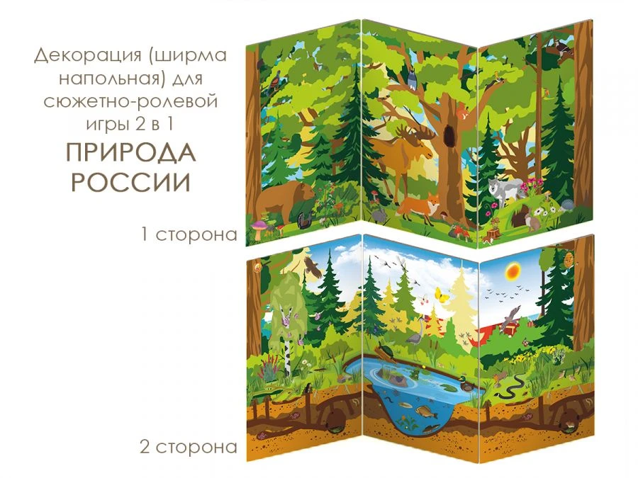 Playing panel for role-playing game 2 in 1 NATURE OF RUSSIA