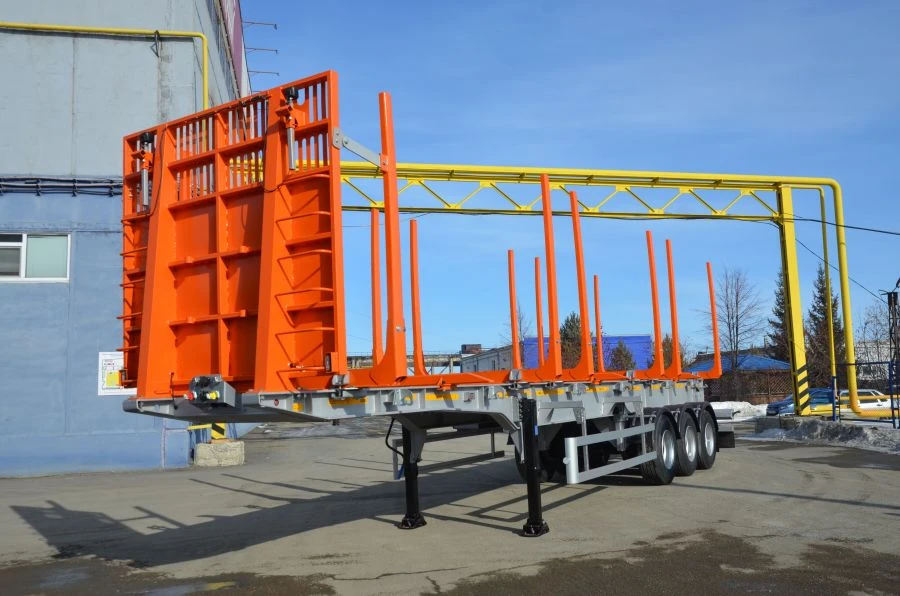 Semitrailer Politrans 94171-034. In design: platform with decking, with mobile racks, with spring suspension.