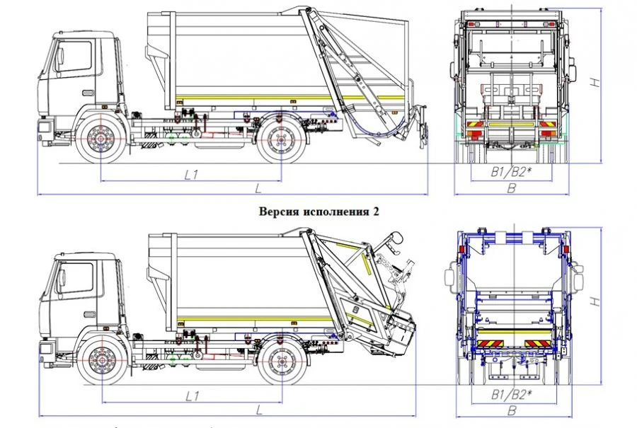 Rear-loading rubbish truck model MK-3543-02
