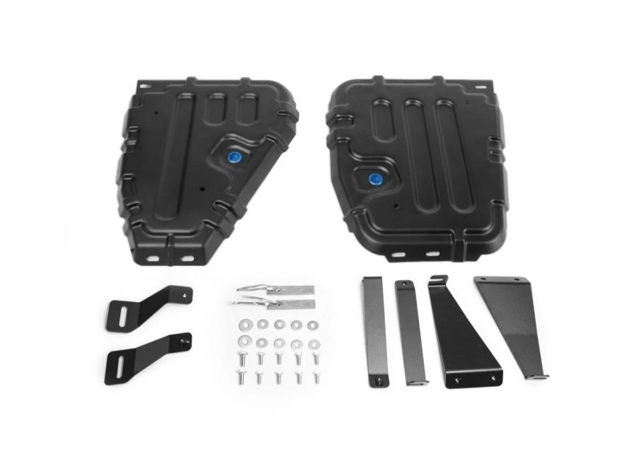 Fuel tank protection + fixing kit, RIVAL, Steel, Volkswagen Tiguan 2020-, V - 2.0 (180hp)/Skoda Kodiaq 2017-, V - 2.0