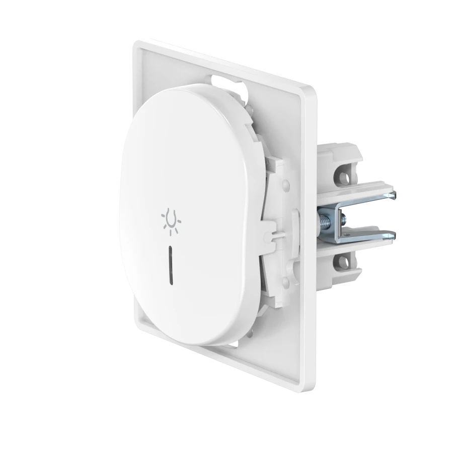 CADUCEUS ALING EON Flush-mounted push-button light switch with indication 10AX, 250V~, white, art. no. E609I.0 (mechanism)