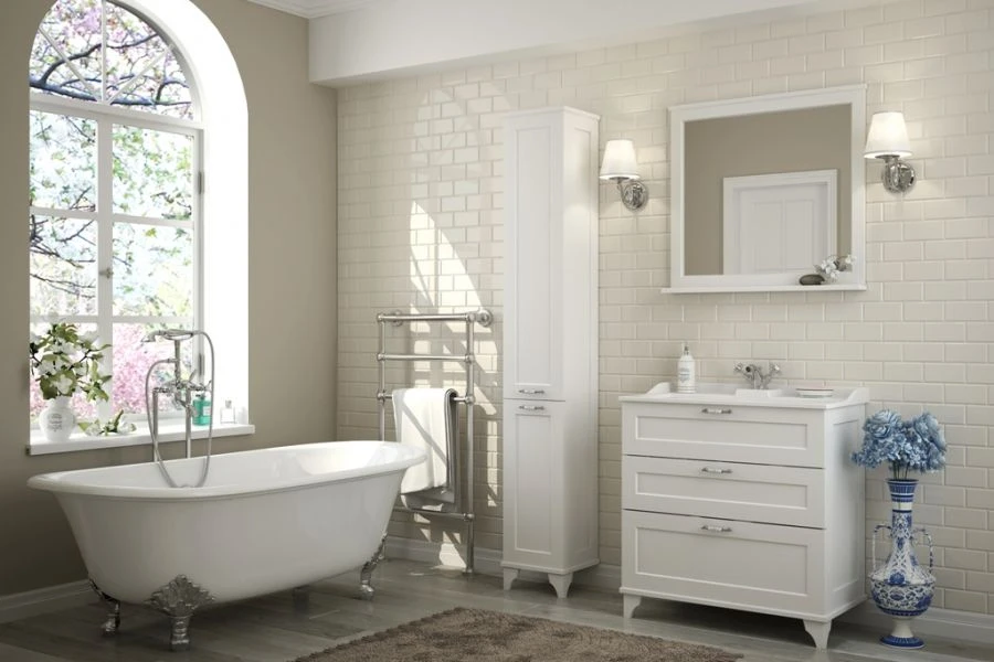 Pedestal under sink Aquaton Leon 80 H oak white 1A187801LBPS01.A187.8.01L.BPS.0