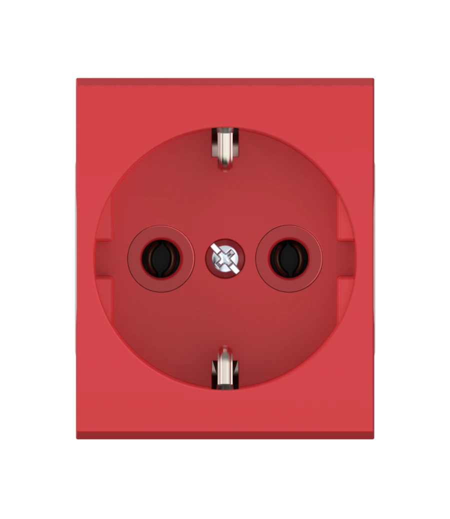 CADUCEUS ALING MODE Flush-mounted socket outlet with earthing without blinds 16A, 250V~, 2M, red, art. 651.4