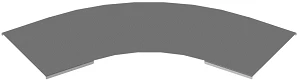 Radius cover for horizontal 60 degree angle of self-supporting cable girders KLI 000 U60, with overall dimensions from 150 mm to