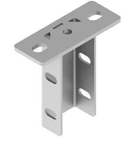 U-profile traverse BSUT 3, with overall dimensions 35x58x120 mm, base dimensions 130x50 mm, metal thickness 5,0 m