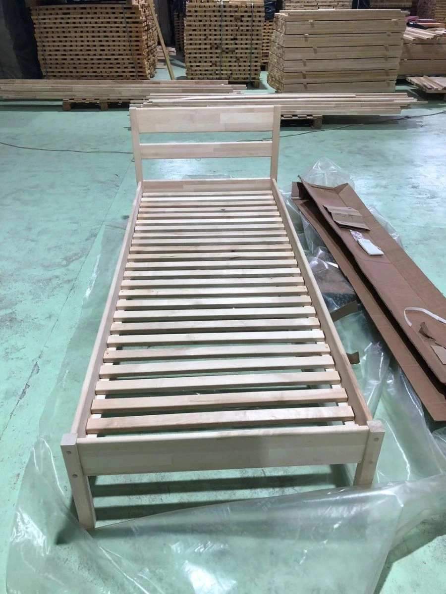 Birch wooden bed