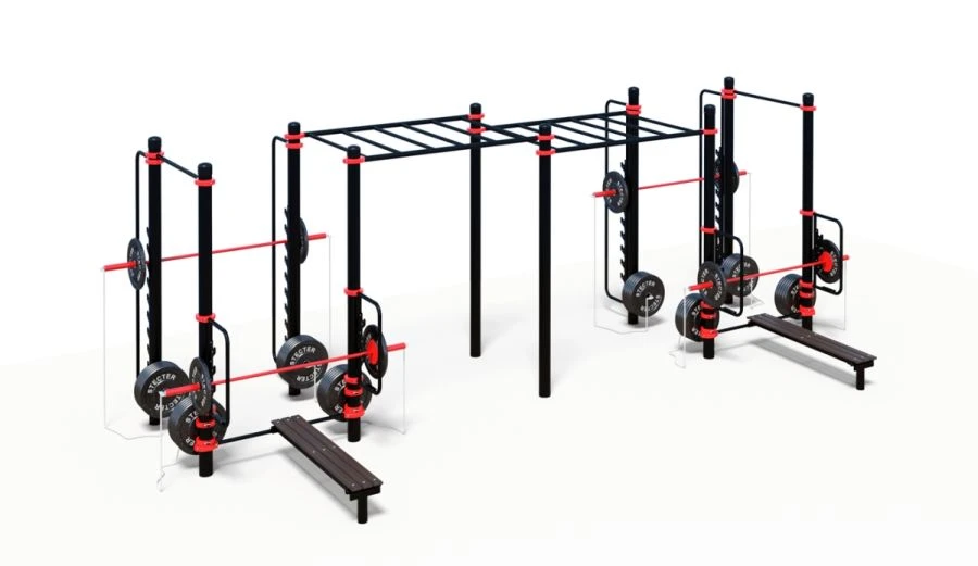 Outdoor complex for vorkout WORKOUT-FIT - 01 with bars and handwalk.