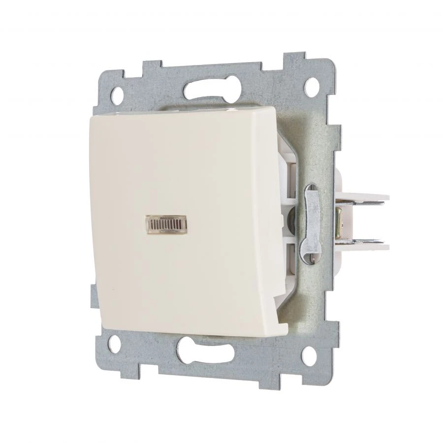 "MARIA" Single-lever flush-mounted switch mechanism with light indication C110-438, colour "ivory"