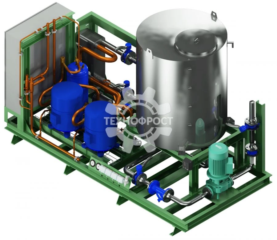 Refrigerating compressor units of UV series. Liquid cooling units on the basis of reciprocating compressors.