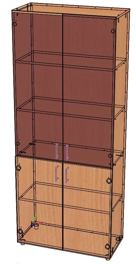 Filing cabinet ST-1.2 with glass doors