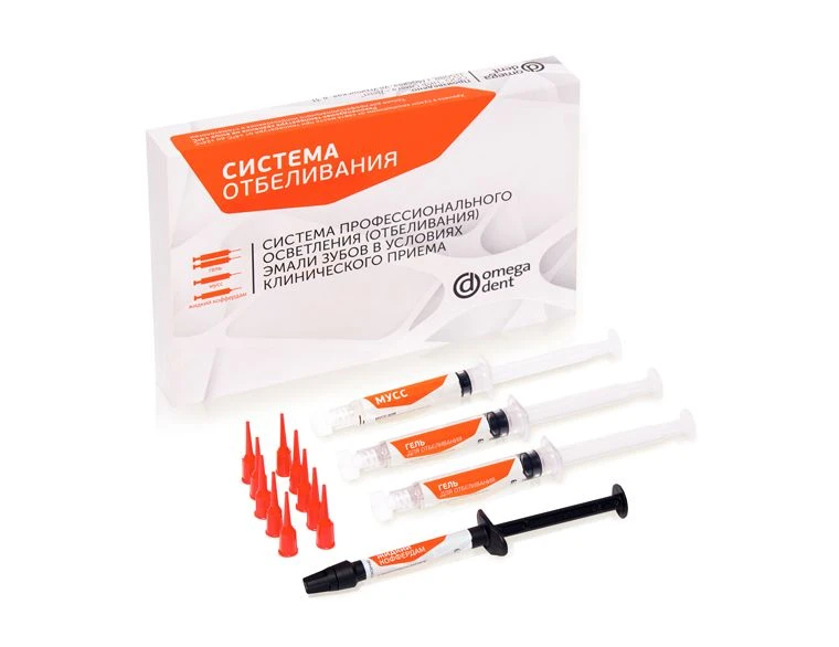 System of professional bleaching (whitening) of teeth enamel in the conditions of clinical reception.