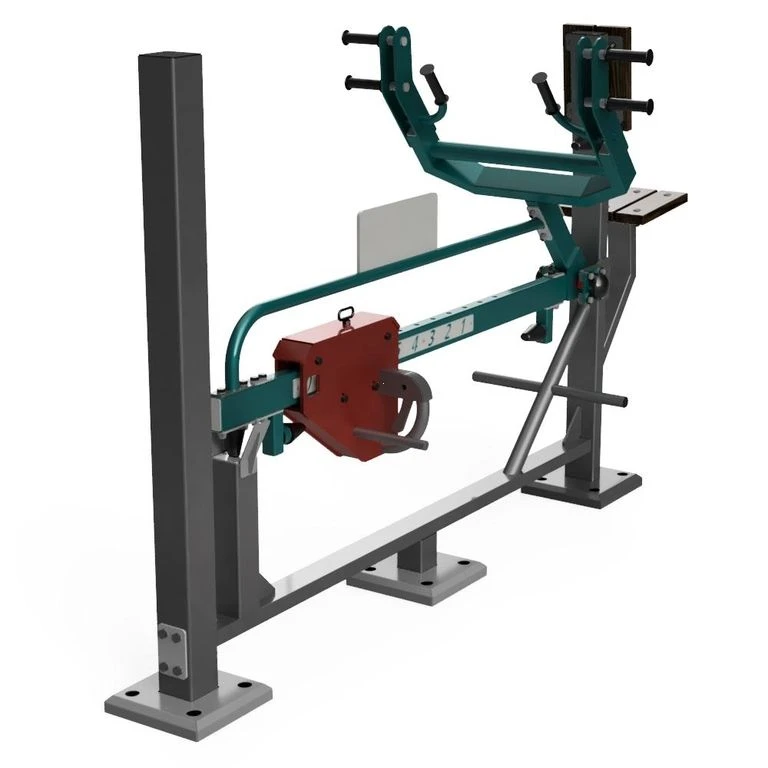 Outdoor strength training machine for back, biceps, abs muscles development with variable load from sitting position MS-1-MS764.