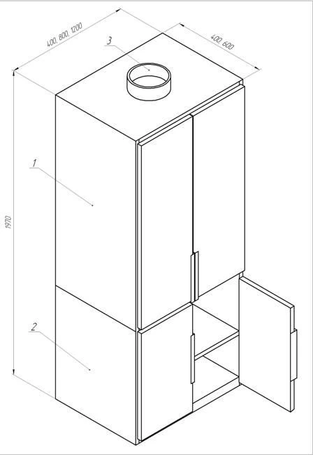 Laboratory cupboard for storage of reagents ML-SHKH