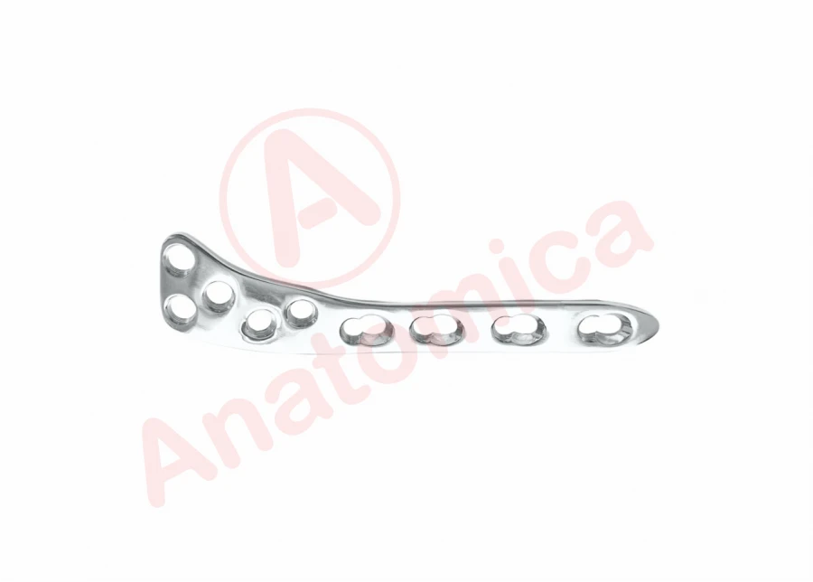 Tibial condyle support plate with angular stability with limited contact