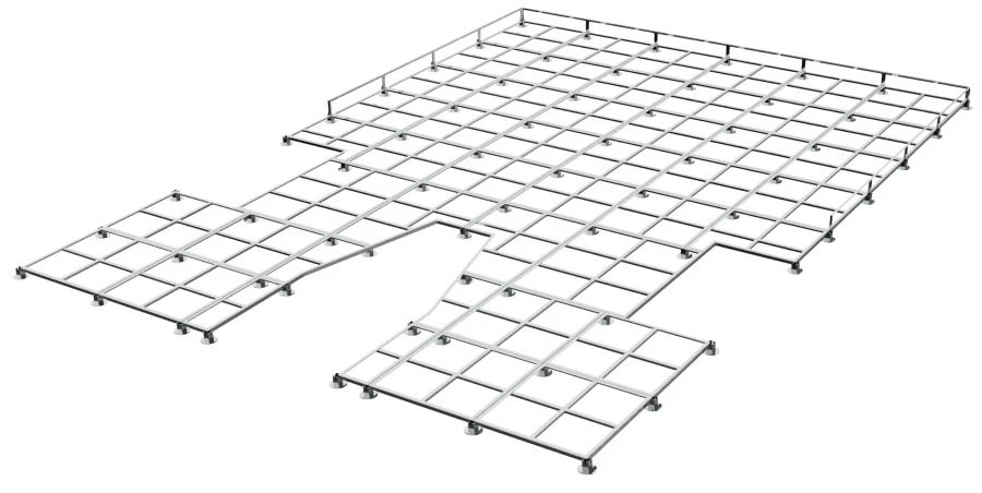 Base (grid) for pole vault landing area