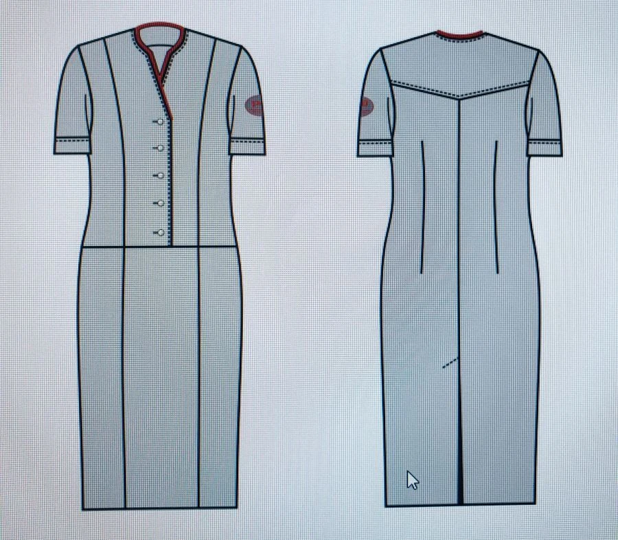 Women's uniform dress for conductors of company trains