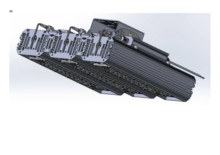 LED luminaire "Industrial Design MTM IoT" series CUBIC 180 Three modules Connection from the sides 180 degrees Mounting CUB Ts