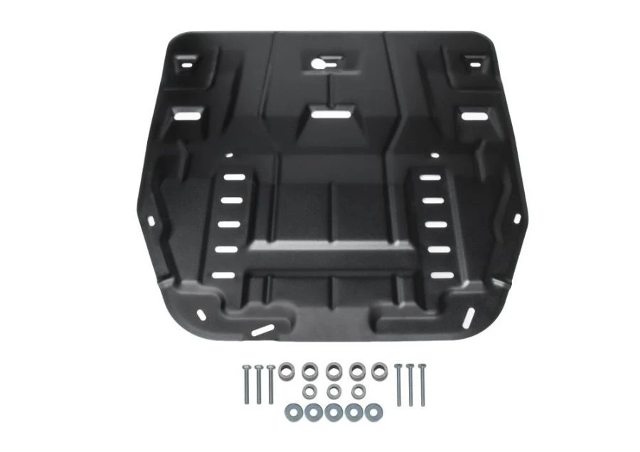 Crankcase + Transmission Protection + Fastening Kit, RIVAL, Steel, Hyundai Santa Fe 2020-, V - 2.2d; 2.5; 3.5/KIA Sorento 2020-,