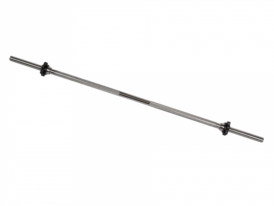 MB-BarM25-1250B Chrome-plated barbell, length - 1250 mm, lock - Vader nut with 25 mm thread, load up to 150 kg, weight 5,8 kg.
