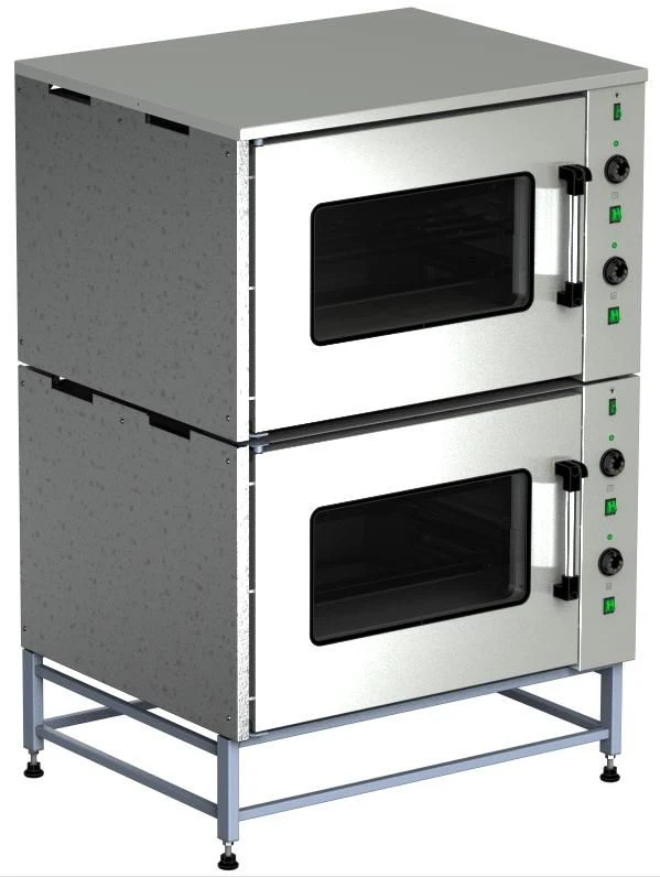 Roasting cabinet, sectional, electric SHZh-150-2s21 (2 sections, heat chambers of sections made of stainless steel, doors of cha