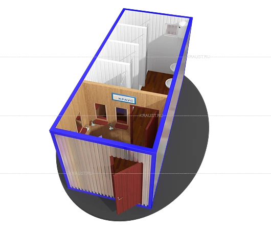 Container block Locker room with showers