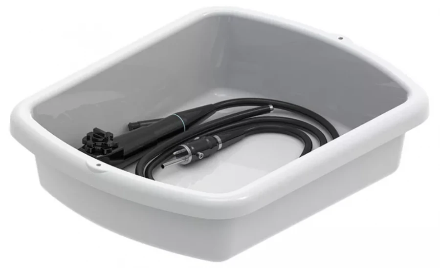 Endoscopic container trolley and containers for transportation and short-term storage of endoscopes TKE-4-"KRONT" according to T