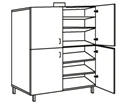 Cupboard for chemical reagents (glass shelves) SHK-6