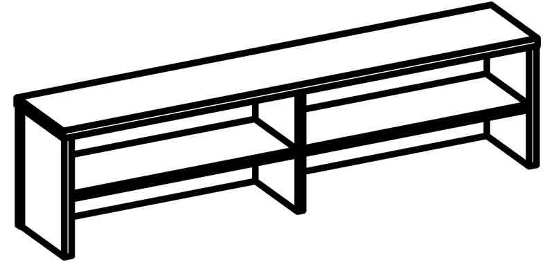 Reception desk shelf 6017 R Rhythm series