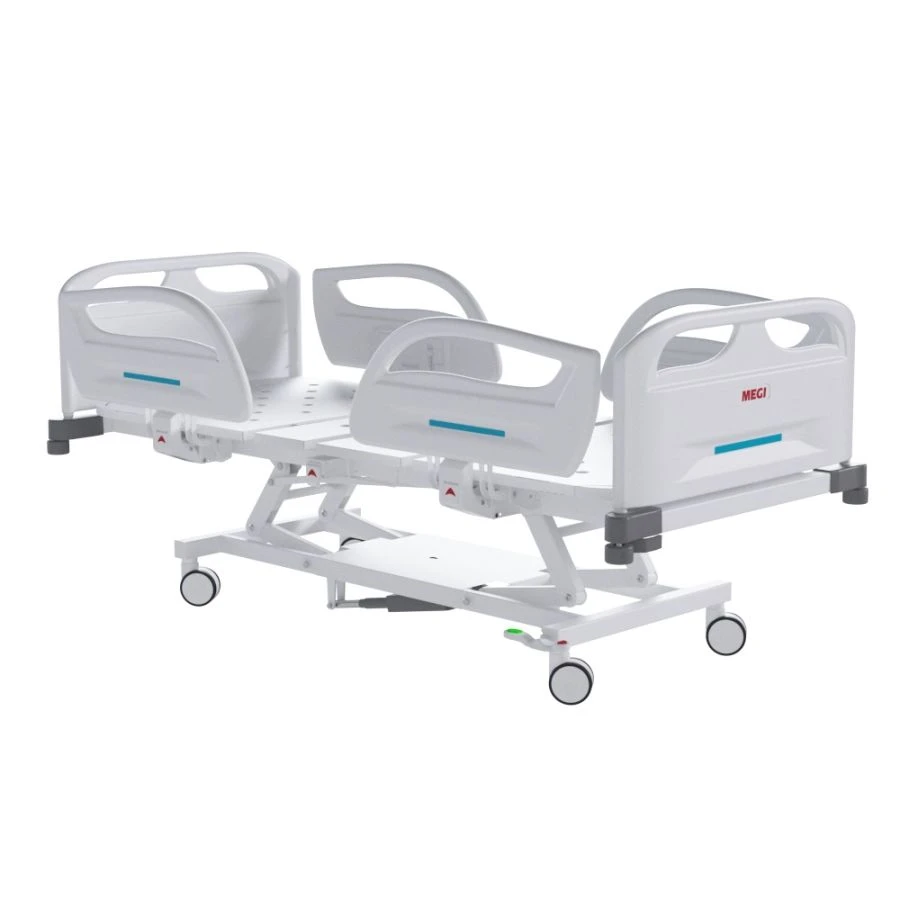 MEGI Tempo 2 Medical functional bed with electrically adjustable height, plastic backrests, plastic side slats, slatted side rai