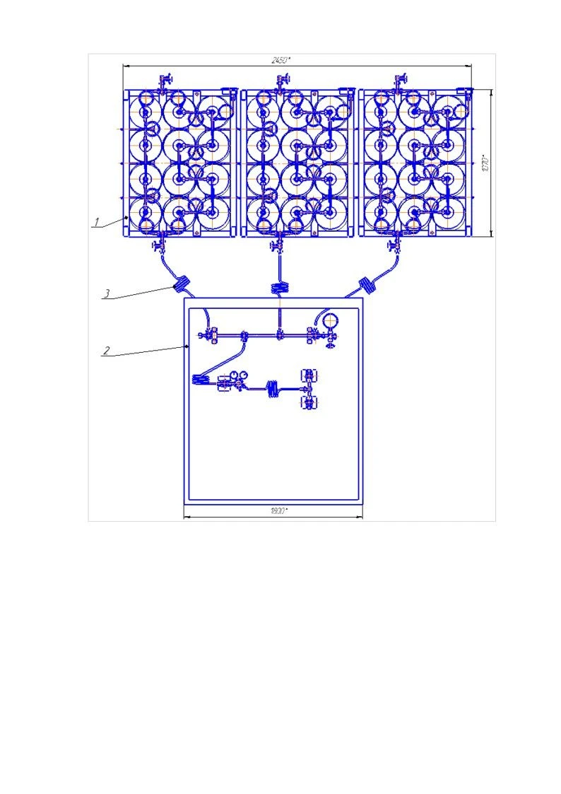 Nitrogen discharge ramp in cabinet version with low pressure unit ??-02(3? 1x3)