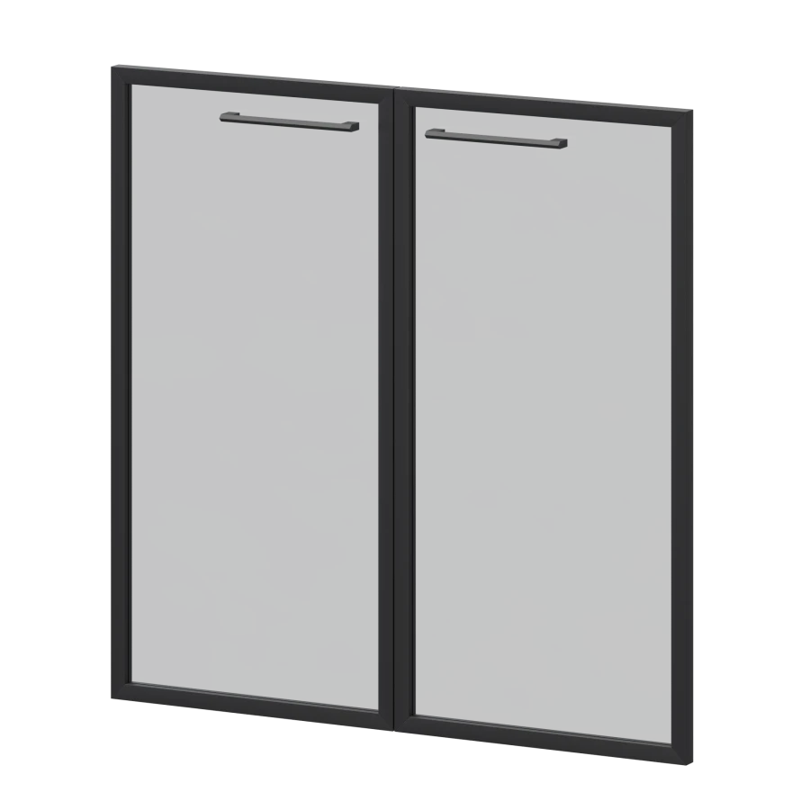 Glass doors in aluminium frame KZF-48RS (set of 2 pcs.)