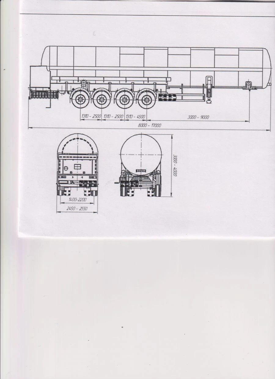 Semi-trailer-tanker PC-5-4, type PR4, modification 92297-0000010-06 ( with pump). Axial unit AGOS-4-GT7-00.00.000 or axial one