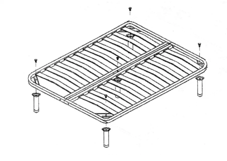 Mattress base made of metal frame