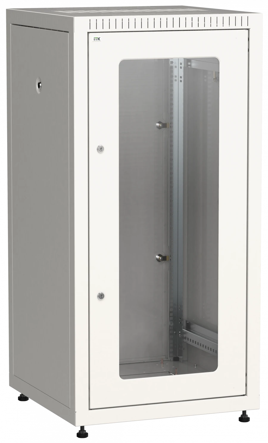 LE35-24U66-GM ITK Closet LINEA E 24U 600x600mm doors 2pc glass and metal grey.