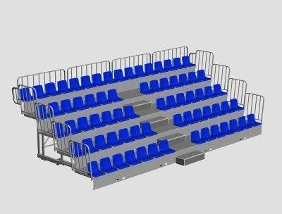 Telescopic grandstand of "TT" type
