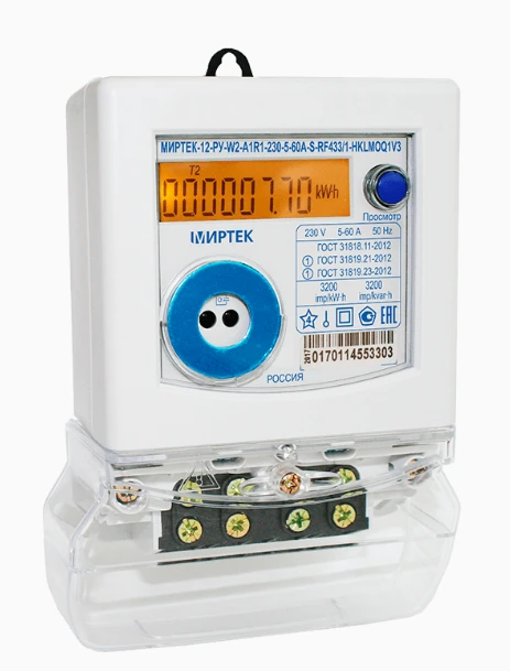 MIRTEK-12-RU single-phase multifunctional electricity meters. Case W2