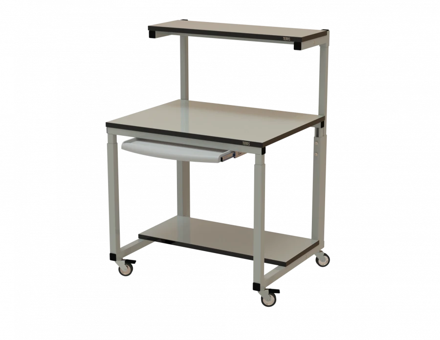 Rolling computer desk including antistatic (ESD)
