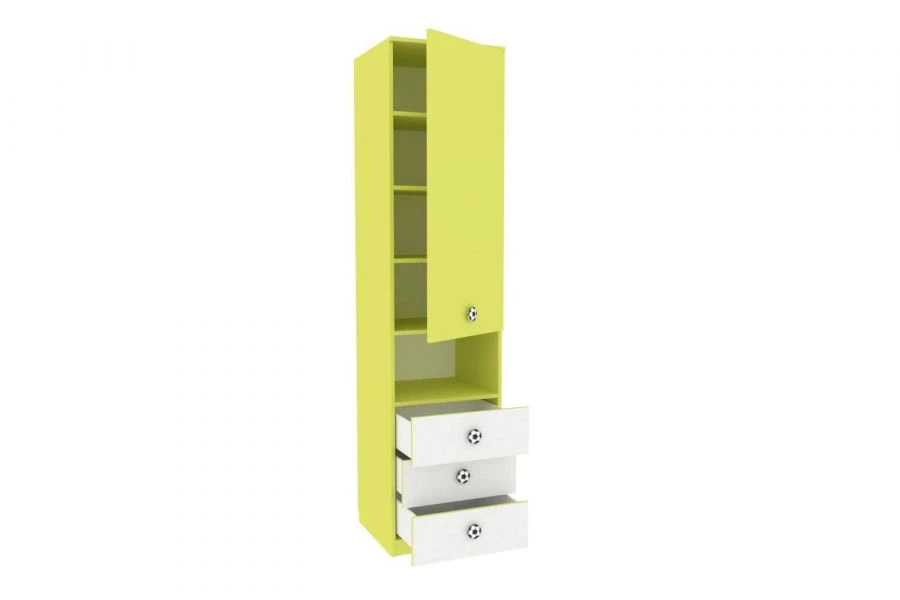 Futbol LD.518060.000 Shelf front with drawers (White/Lime )