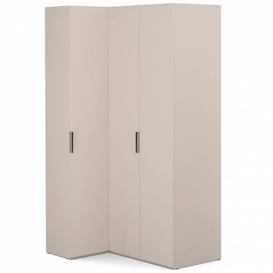 "SOHO" FHB-02.DS, Corner cupboard. 400/608, faceted. (corner +2dv.FCB, gl.608)(beige) from the set of modular furniture "SOHO"