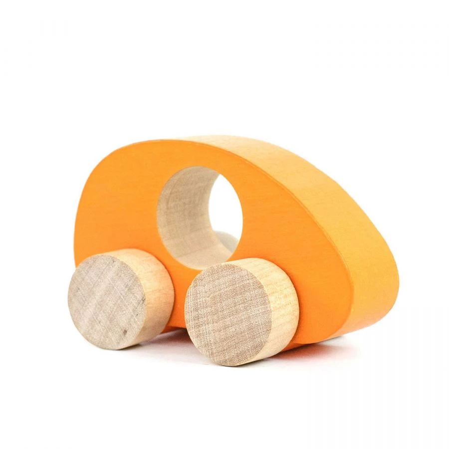 Wooden "Rolling Toy" "Tomik Car" "Orange" (1 piece) Article Number 2-102