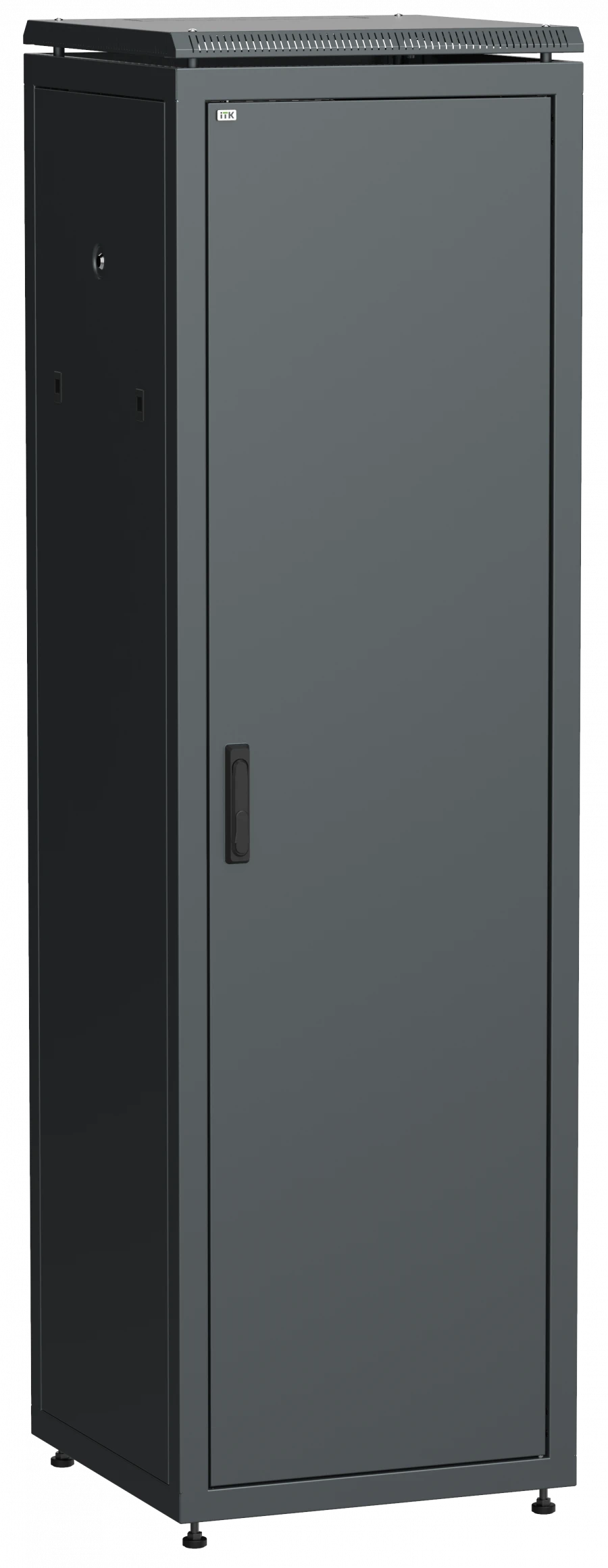 LN05-47U68-M ITK Network cabinet 19" LINEA N 47U 600x800 mm metal front door black