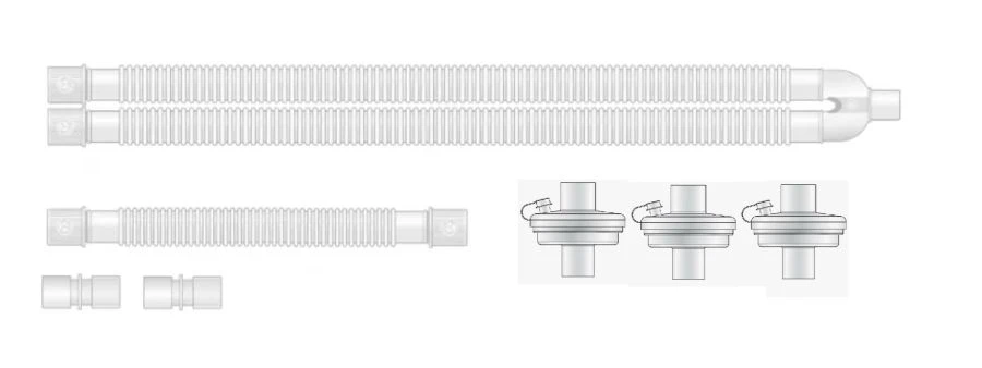 Medical breathing contour of single-use non-sterile according to TU 32.50.21-001-03741033-2021, variant of execution: Complement